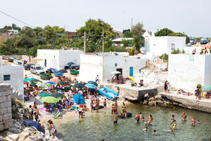 Houses Cala Del Paura Polignano A Mare - Carla Coulson Limited Edition Fine Art Print, travel photography, Italy, beaches