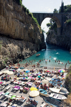Furore Fjord Bridge and Boats - Carla Coulson Limited Edition Fine Art Print, travel photography, Italy, beaches, beach photography