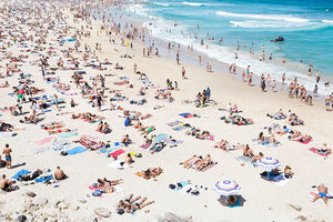 Bondi Matching brollys - Carla Coulson Limited Edition Fine Art Print, travel photography, Australia, Sydney, Bondi beach, beaches, beach photography