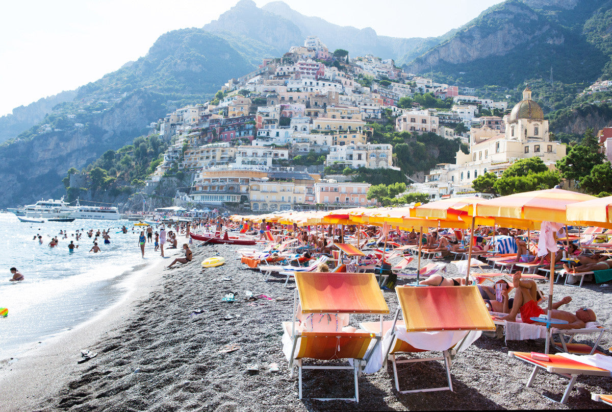 Positano Beach Full Sun - Carla Coulson Limited Edition Fine Art Print, travel photography, Italy, beaches, beach photography