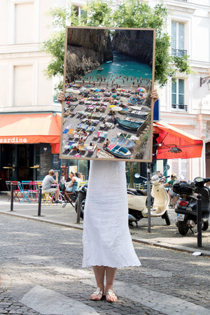 Furore Fjord Boats and Boys - Carla Coulson Limited Edition Fine Art Print, travel photography, Italy, beaches, beach photography