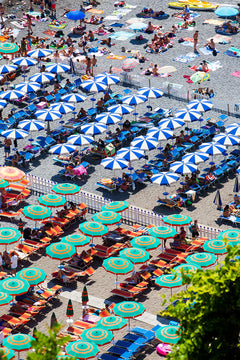 Positano Beach Umbrellas - Carla Coulson Limited Edition Fine Art Print, beaches, travel photography, Italy, beach photography